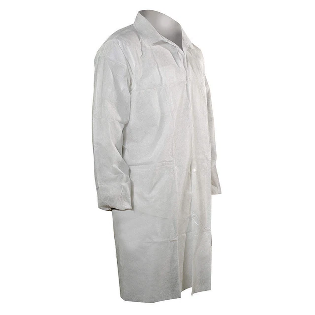 CELLUCAP 3302EWSXXXXX Disp Lab Coat,PP,White,5XL,PK25