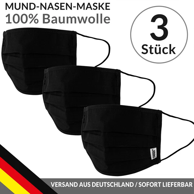 Juego de 3 máscara boca nariz máscara facial máscara correctiva máscara de tela lavable negro