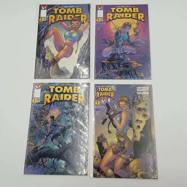 Tomb Raider #1 Lot of 4 Cover Variants 1999 Top Cow/Image Comics Lara Croft