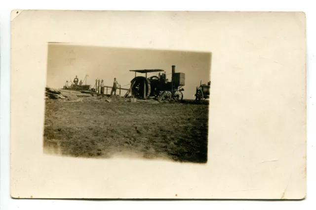 Threshing Machinery, Vintage RPPC Postcard