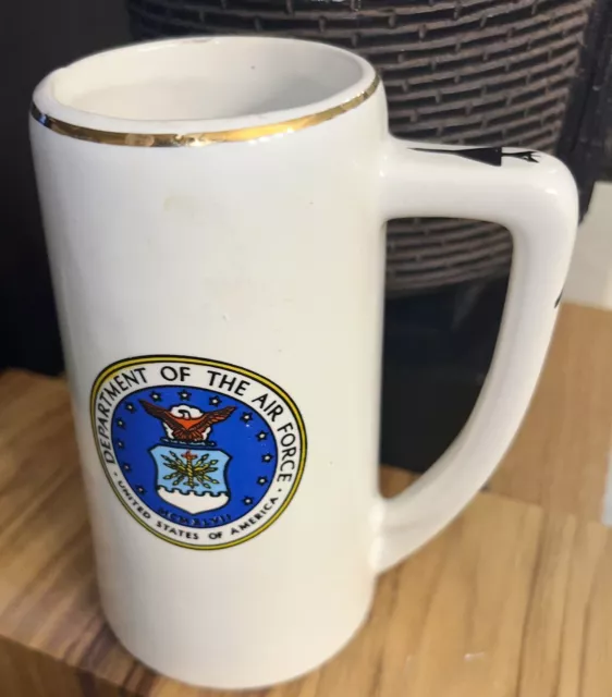 USA DEPARTMENT OF THE AIR FORCE THUD CERAMIC COFFEE MUG STEIN HOLDS 16 Oz