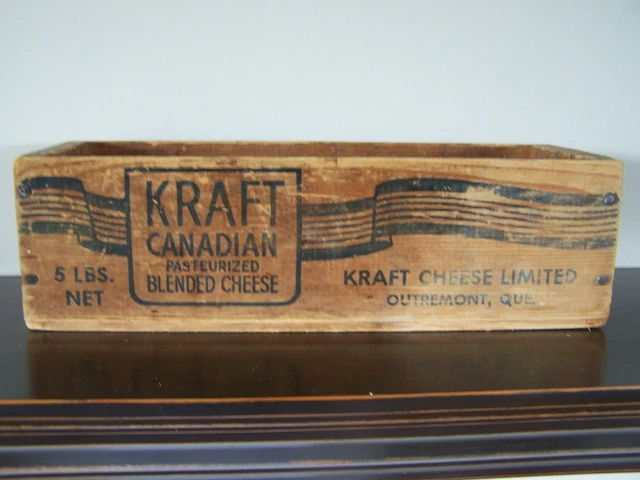 VINTAGE KRAFT CHEESE 5lbs CANADIAN CHEESE Wood box