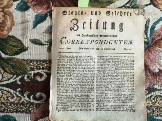 1811 Zeitung  Hamburg 188 Köln Königsdorfer Wald Forst Cleve Kalkar