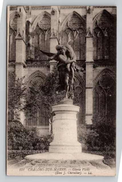 Postcard Vintage Chalons Sur Marne Statue - Gloria Victis (Don J. Cavalier)