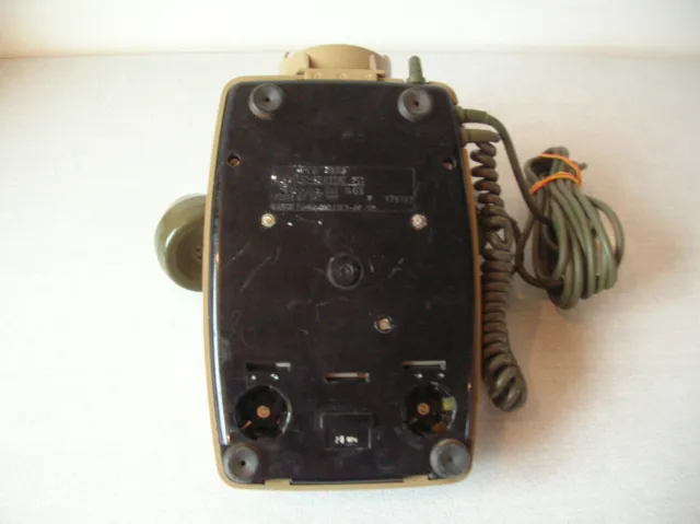 Ancien téléphone fixe à cadran SO.CO.TEL S63 couleur vert olive déco vintage 2