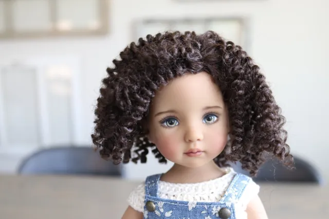 Curly Brown Wig size 7 1/8" ~fits Little Darling~NO DOLL~Free ship