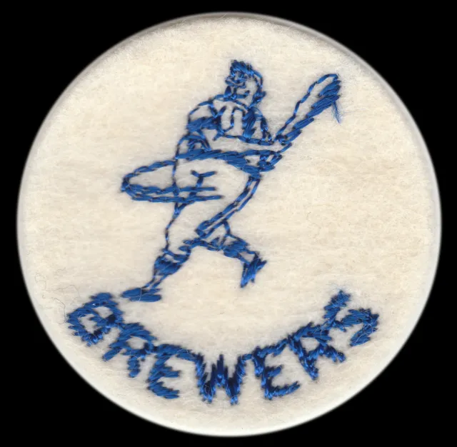 1970-77 Era Brewers MLB Baseball Vintage 2 " Rotondo Team Toppa Versione 1