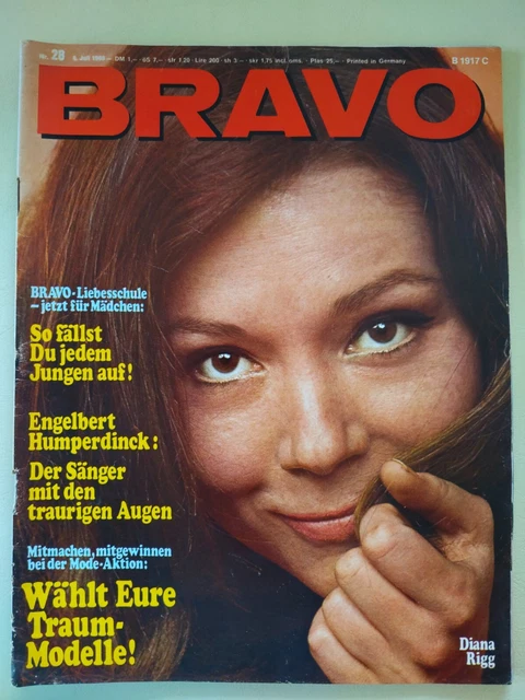 Bravo 28/68 Roger Moore, Diana Rigg, Bee Gees, Engelbert Humperdinck, Elvis