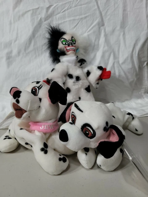 Deville Lucky Rabbit DISNEY STORE 101 Dalmatians CRUELLA DEVILLE, LUCKY, JEWEL Bean Bag ...