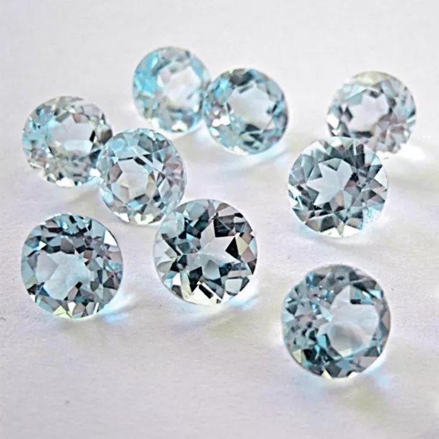 Wholesale Lot 5mm Round Facet Cut Natural Blue Topaz Loose Calibrated Gemstone