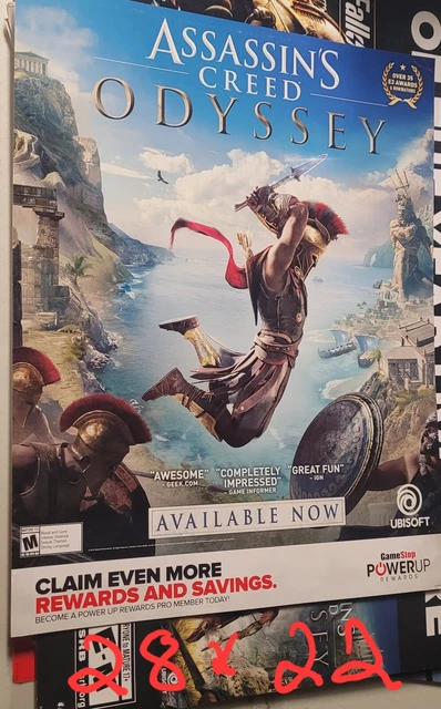 ASSASSINS CREED ODYSSEY Gamestop Gaming Poster 28x22 No Roll