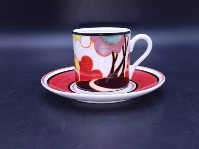 Wedgwood Clarice Cliff Café Chic Collection 'Autumn' Demitasse Coffee Cup&Saucer