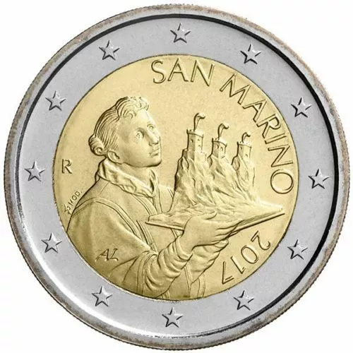 Moneda 2 Euros San Marino 2017. Nuevo Diseño. Sin Circular