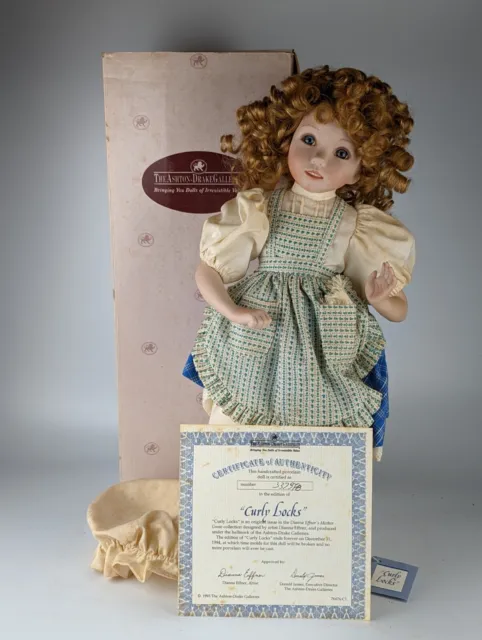 Dianna Effner Porcelain Doll Curly Locks,By Ashton Drake With Box