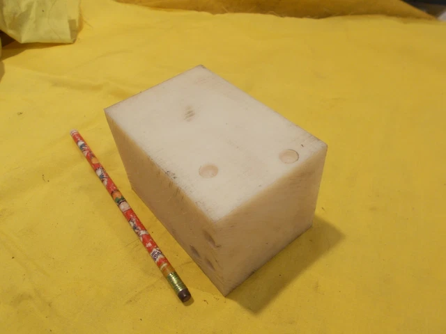 NATURAL DELRIN SQUARE BAR machinable plastic flat sheet stock 3" x 3" x 4 1/2"