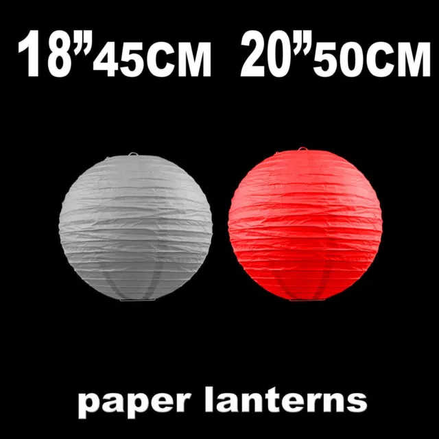 Paper Lanterns Colourful Wedding Party Home Party Chinese Decoration 45Cm, 50Cm