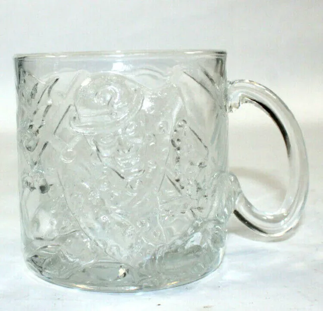 The Riddler Glass Figure Mug McDonalds DC Comics Batman Forever 1995 Cup Clear