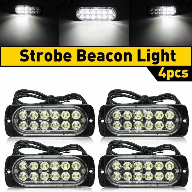 4/8X White LED Light Front Grille Side Marker Foglights Hazard Bright Car Truck