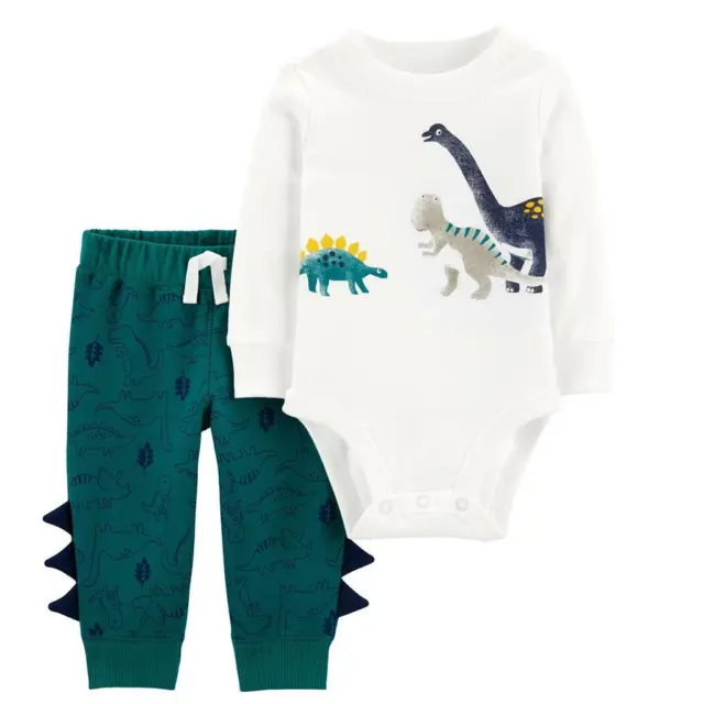 Baby Boys Carter's 2 Piece Dinosaur Bodysuit Pant Set Size 3 months 18 months NW