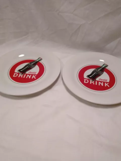 Two Drink Coca Cola 7 3/4" dessert or salad plates by Gibson