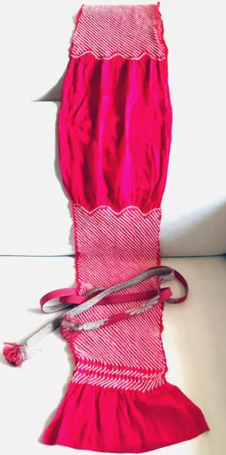 Sciarpa vintage giapponese rosa ciliegia Shibori obige seta e cavo Obijime 4 kimono
