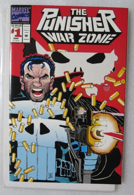 Punisher War Zone #1 - 1992 Marvel Comic - Die Cut Cover - Romita Jr - Boarded