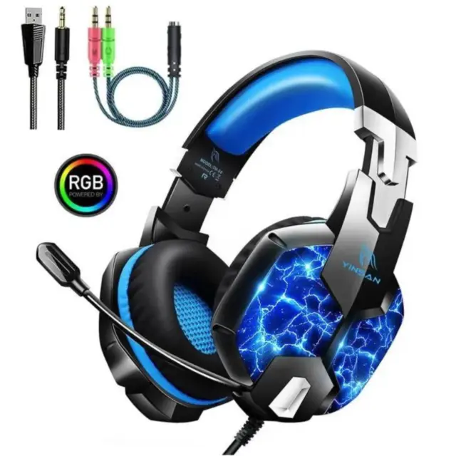 BENGOO G9000 Casque Gaming avec Micro, Casque Gamer Filaire pour PS5,PS4,  Xbox One, Nintendo Switch,PC,Casque Gamer Anti-Bruit,LED Lampe, Basse