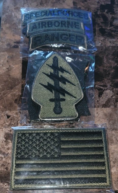 SPECIAL FORCES ACU Patch Special Forces Ranger Airborne Tab's W/Flag ...