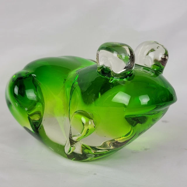 Frog Figurine Collectible Blown Glass Garden Desk or Shelf Decor