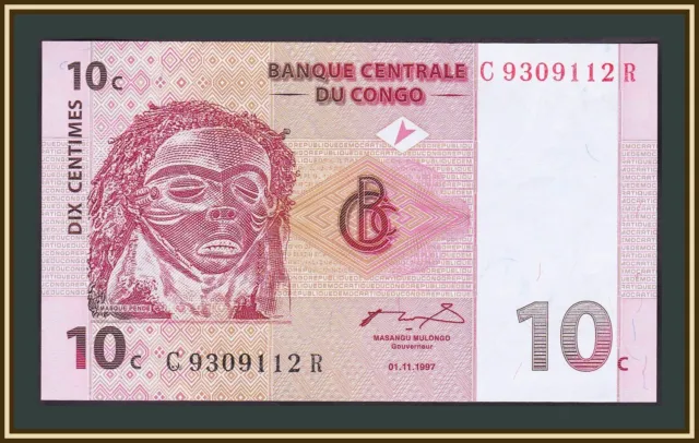 Congo Democratic Republic 10 centimes 1997 P-82 (82a) UNC