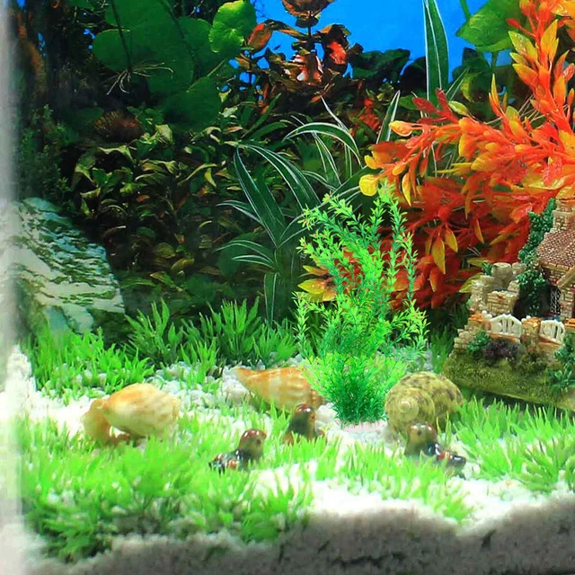 70 cm plantas de acuario plástico decoración reptil agua fresca