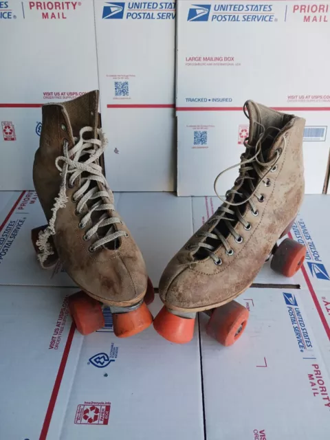 Vintage Riedell Sure Grip Super X Rental Roller Skates Size 7 Lot 7-30