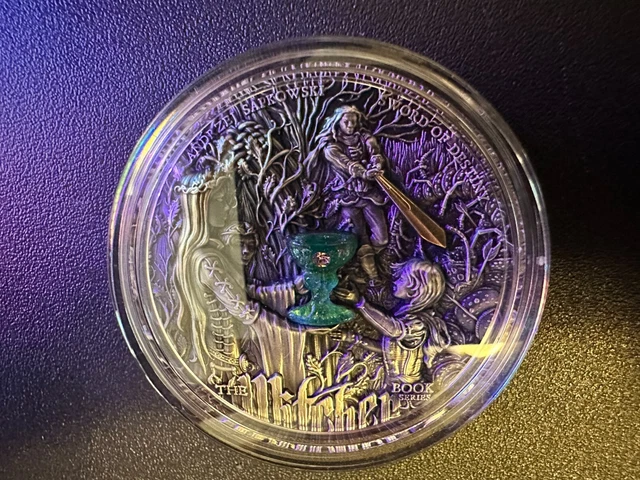 2020 2 Oz Silver $5 Niue SWORD OF DESTINY The Witcher Antique Finish Coin. 2