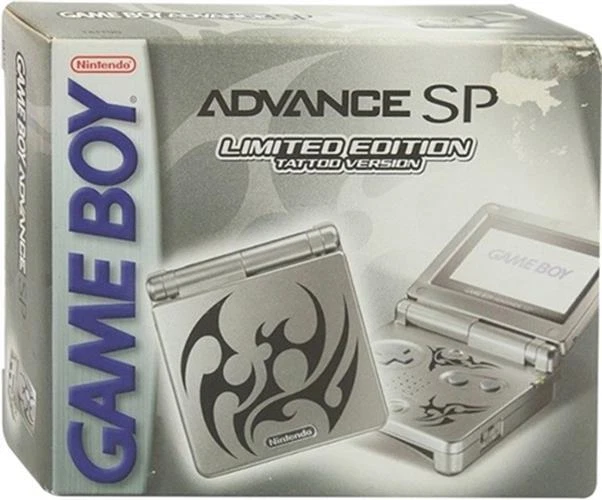 NINTENDO GAME BOY Advance SP Video Game Console Tribal Silver Boxed ...