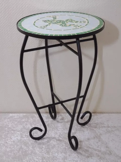 Njuzgv - Design Tavolino Ferro Vetro - Stile Rustico - 29 CM - Disegno-Rana