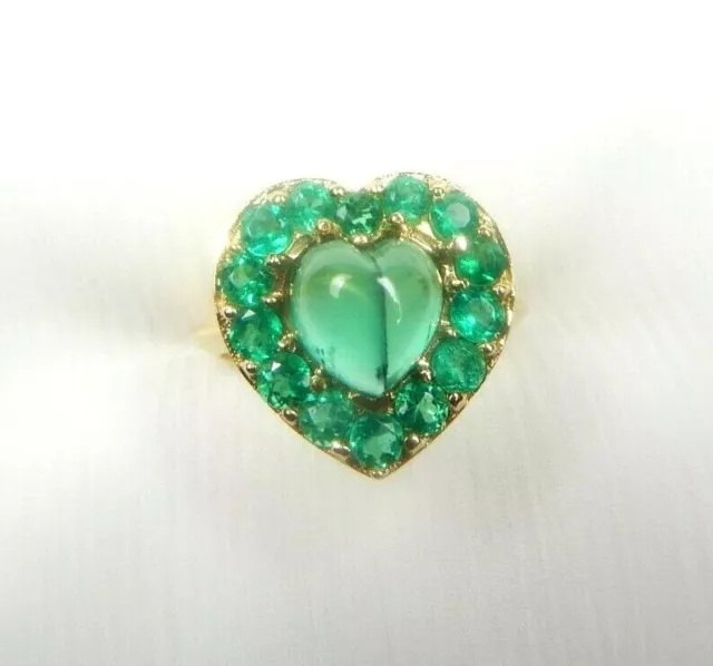 Colombian Trapiche Emerald Ring 3.10 TCW 18K Y Gold Size 7.5 Jewelry Muzo Mines