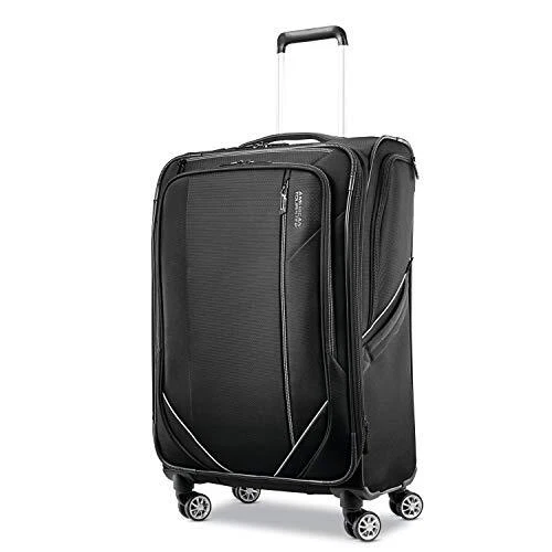 American Tourister Zoom Turbo Softside Expandable Spinner Wheel Luggage Black...
