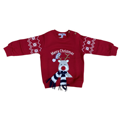 FK Styles maglione natalizio unisex con renna Rudolph con naso a pompon 