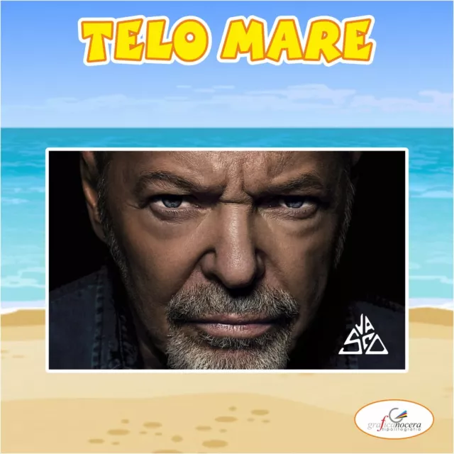 Asciugamano Telo Mare in spugna Vasco Rossi cantante idolo idea regalo estate