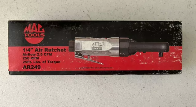 NEW Mac Tools 1/4" Drive Mini Air Ratchet AR249 250 RPM FREE SHIPPING