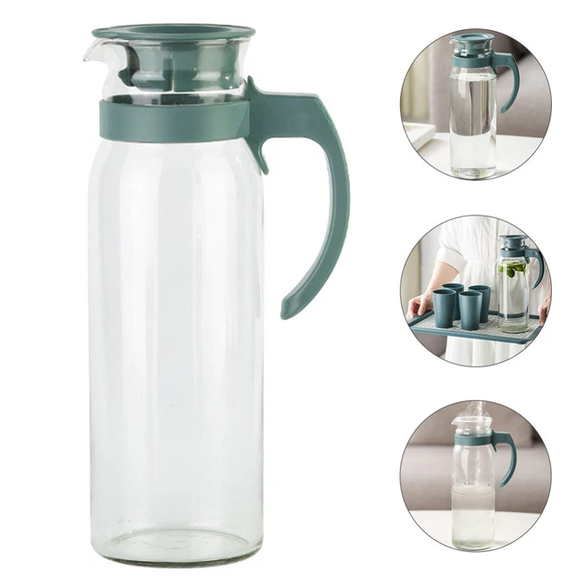 Jarra de vidrio de cuarzo resistente al calor botella de agua fría verde