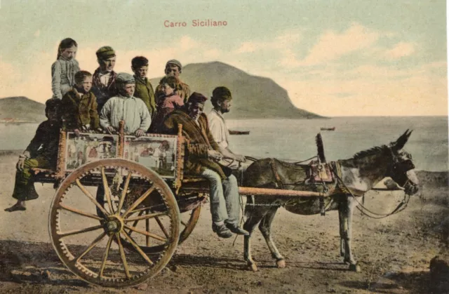 cartolina ITALIA COSTUMI CARRETTO SICILIANO  Italy postcard