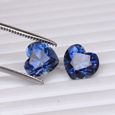 Naturale Zaffiro Blu Taglio Diamante 11.50 KT Paio Cuore Sfuso Certificato Gemme 