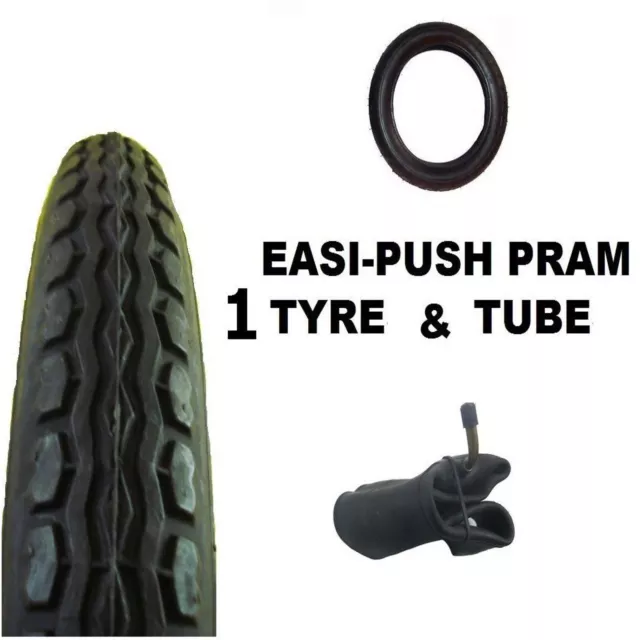 1x Stroller EASI-PUSH PRAM TYRE for OBaby Zezu 12 1/2" x 2 1/4 + Bent Valve tube