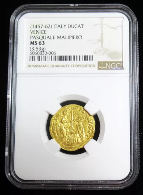 Italy: Venice. Pasquale Malipiero gold Ducat ND (1457-1462) MS63 NGC. 3