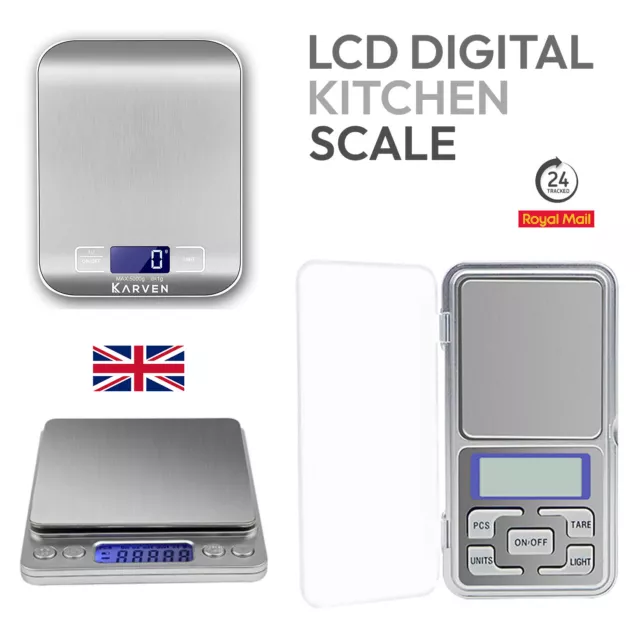 Digital 1g-5Kg Kitchen Scales Electronic Balance LCD Food Weight Postal Scales