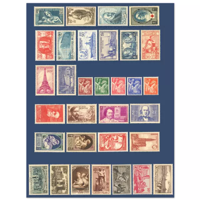 Année Complète France 1939 Timbres Neufs** Sans Charnière 32 Timbres De Qualité