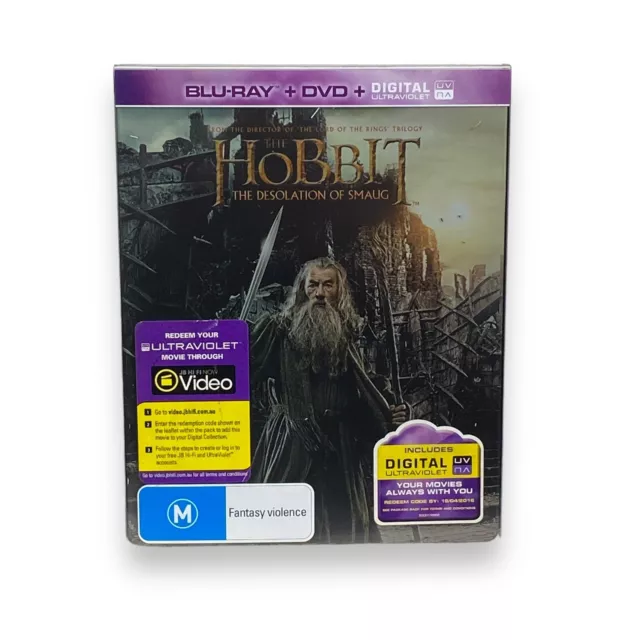 The Hobbit The Desolation Of Smaug Blu-ray + DVD In Tin With Collector Cards