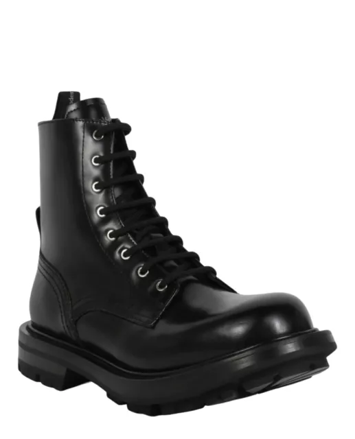 Alexander McQueen Mens Leather Ankle Combat Boots 2