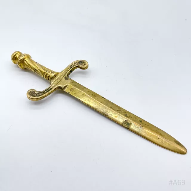 Vintage Luxus Messing Brieföffner in Schwertform, Brieföffner „Schwert“ 20 cm 2
